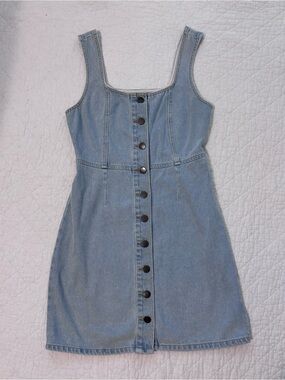 Urban Outfitters Denim Button Front Mini Dress Size 2 Y2K